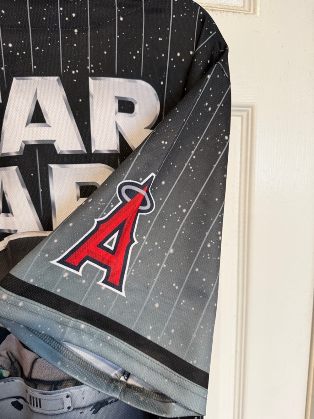 Los Angeles Angels Star Wars Mandalorian Jersey - Black with Red Logo - Picture 3 of 6